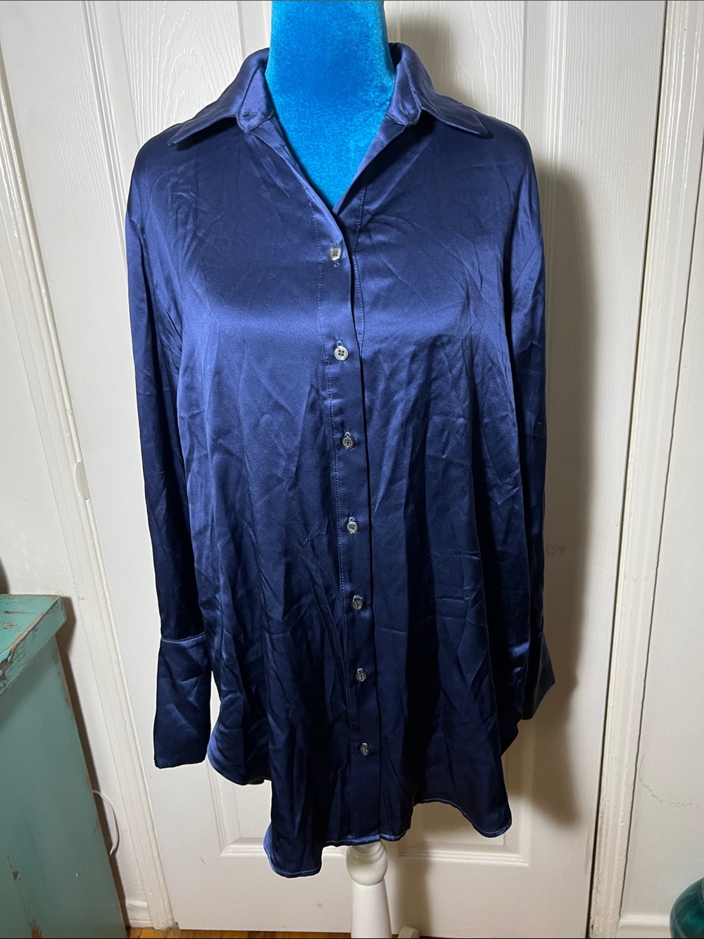 BARDO COLLECTIVE Silk Button Down Shirt Small